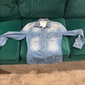 Givenchy Denim Blue Shirt with White Accents